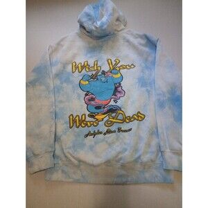 A**holes Live Forever Hoodie Aladdin Wish You Were Dead Medium Mens Blue Tye-Dye